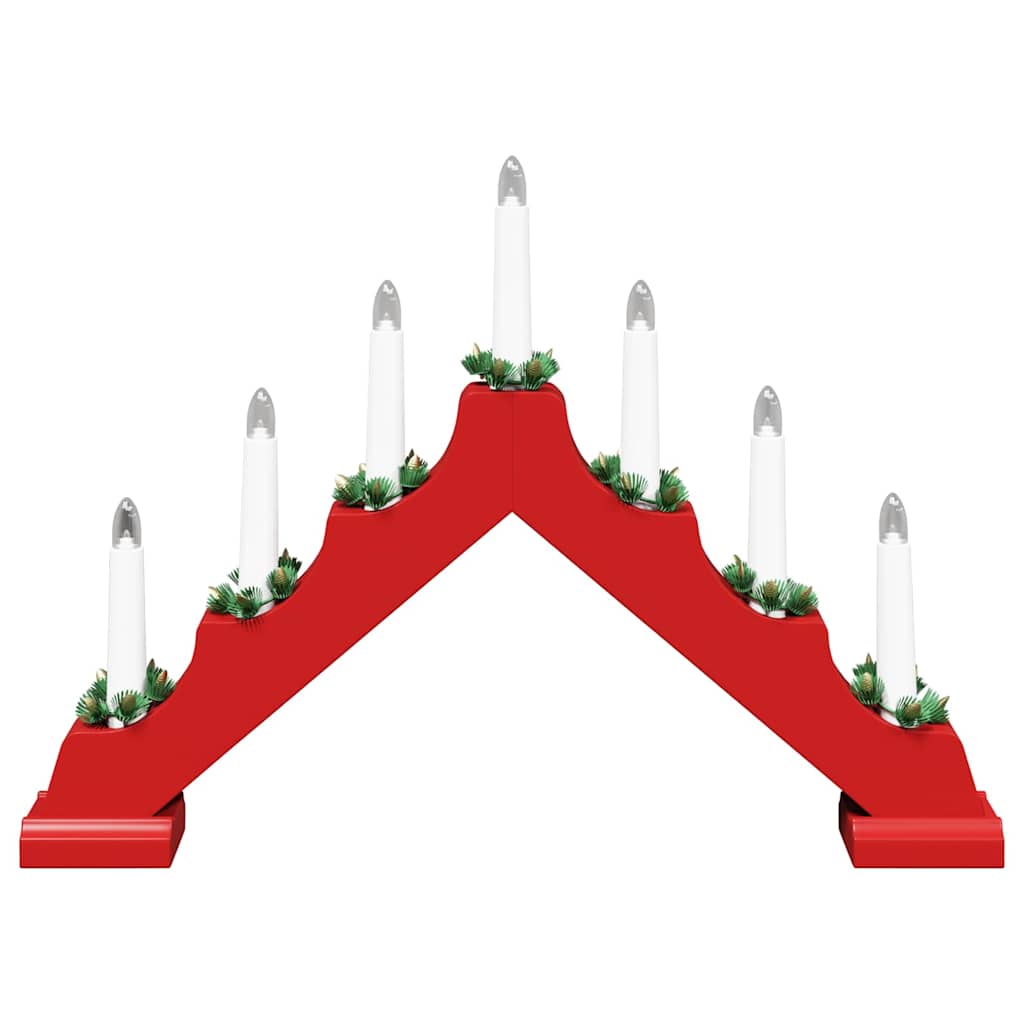 Pont de bougie de Noël 3 pcs Rouge 39.5 x 5 x 29 cm Pin massif - XIOS