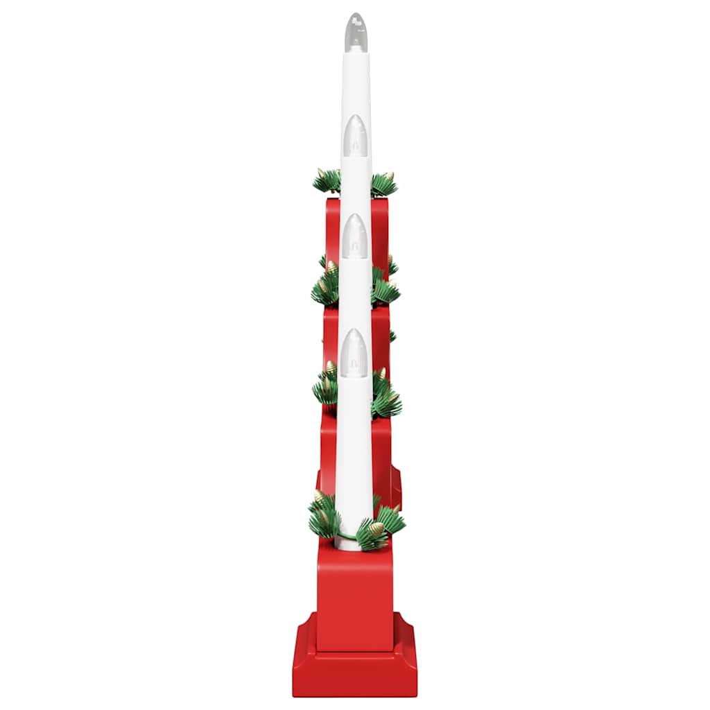 Pont de bougie de Noël 3 pcs Rouge 39.5 x 5 x 29 cm Pin massif - XIOS