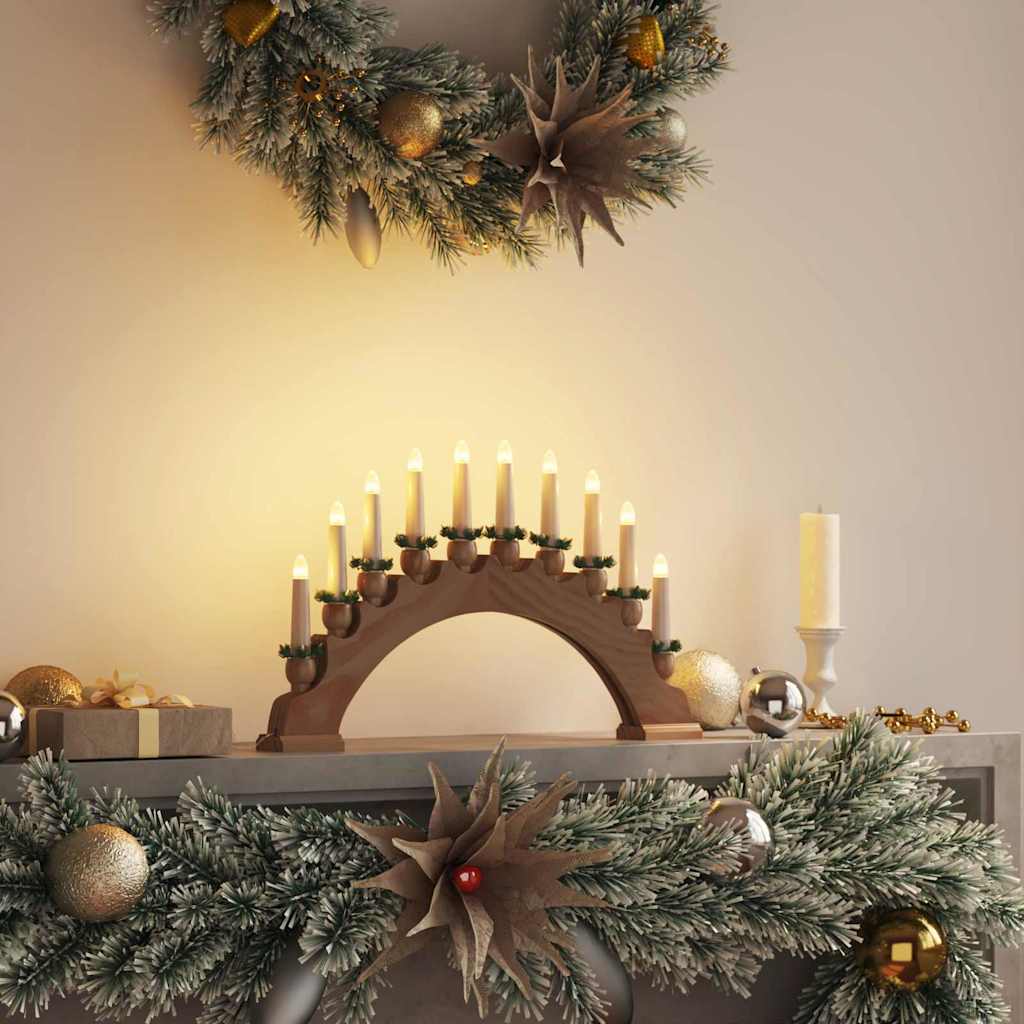 Arche de Bougies de Noël avec 10 Bougies LED Marron - XIOS
