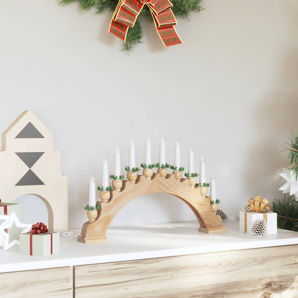 Arche de Bougies de Noël avec 10 Bougies LED Marron - XIOS