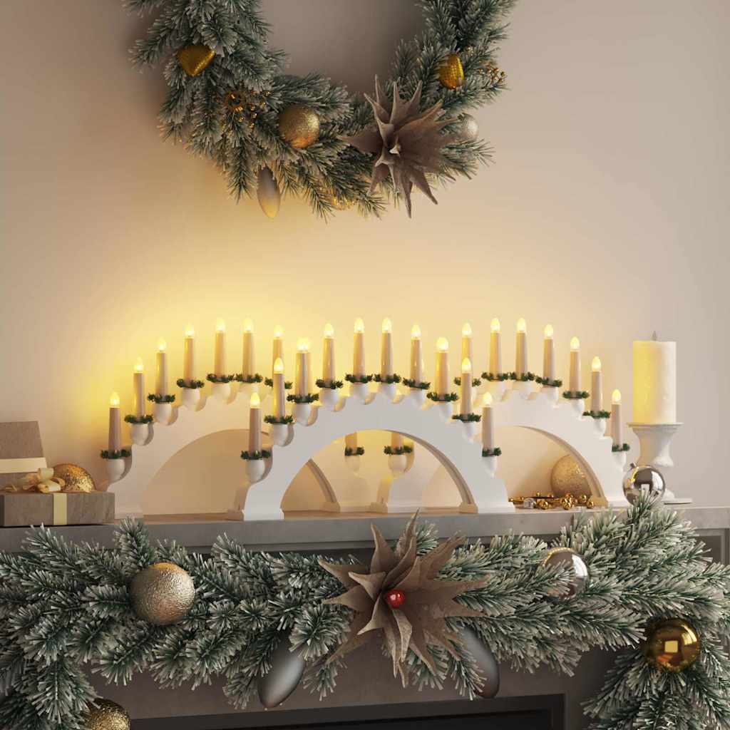 Arche de Bougies de Noël avec 10 Bougies LED 3 pcs Blanc - XIOS