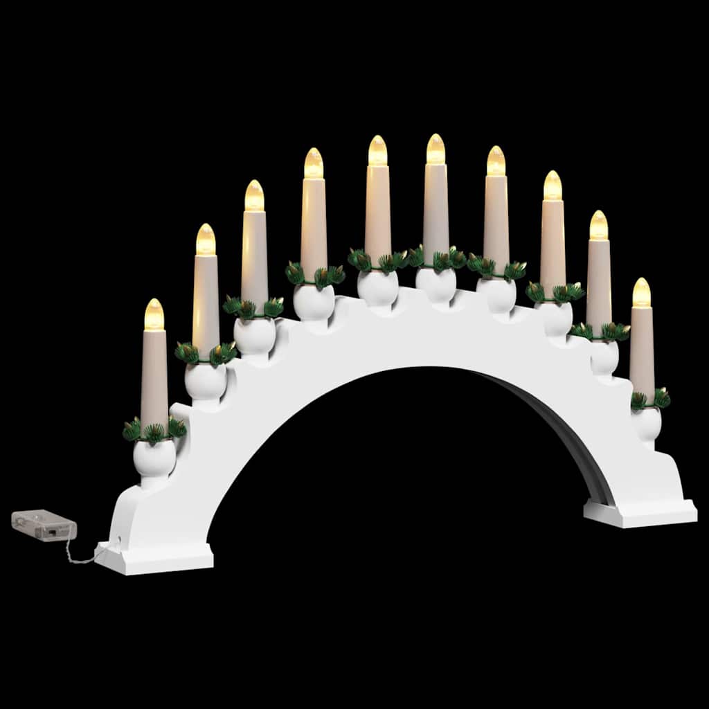Arche de Bougies de Noël avec 10 Bougies LED 3 pcs Blanc - XIOS