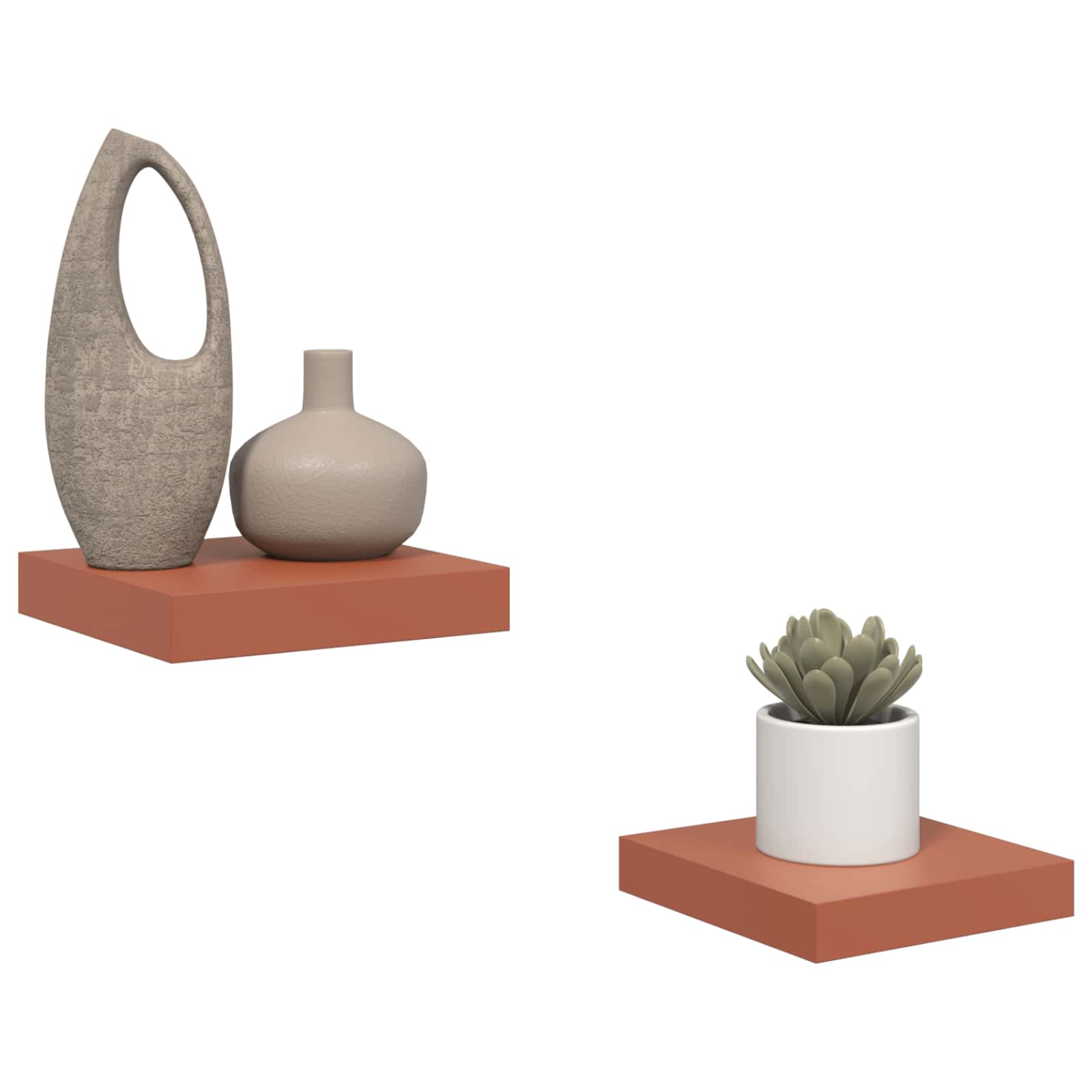 Étagère Murale 2 pcs Rouge 23 x 23,5 x 4 cm Bois d'ingénierie - XIOS