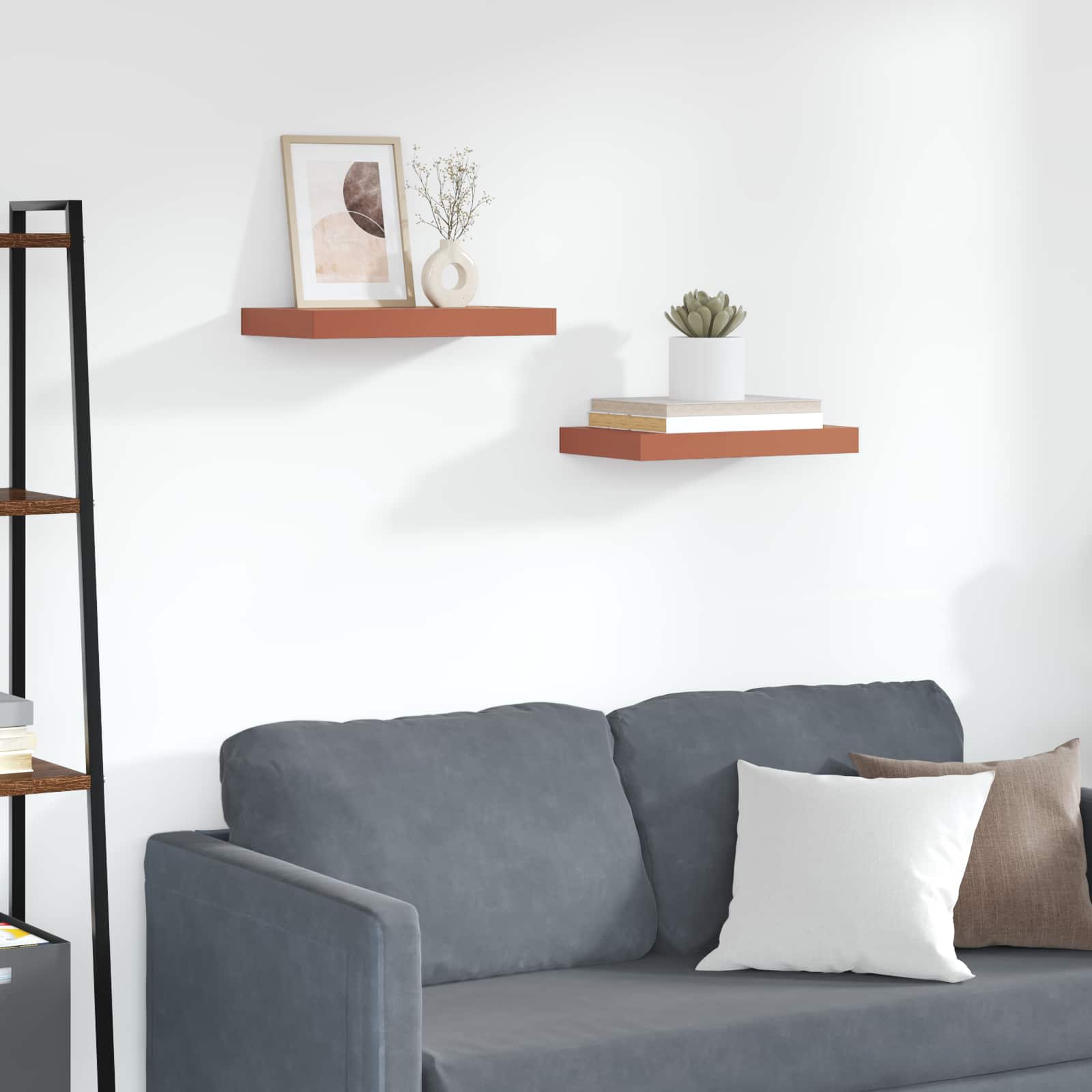 Étagère Murale 2 pcs Rouge 40 x 23,5 x 4 cm Bois d'ingénierie - XIOS