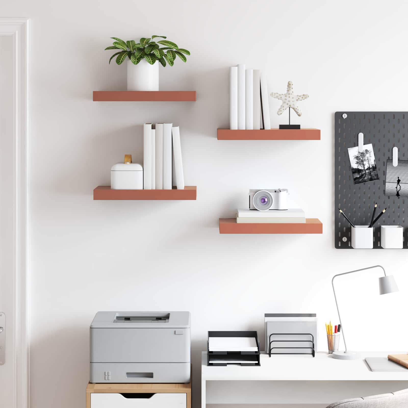 Étagère Murale 4 pcs Rouge 40 x 23,5 x 4 cm Bois d'ingénierie - XIOS