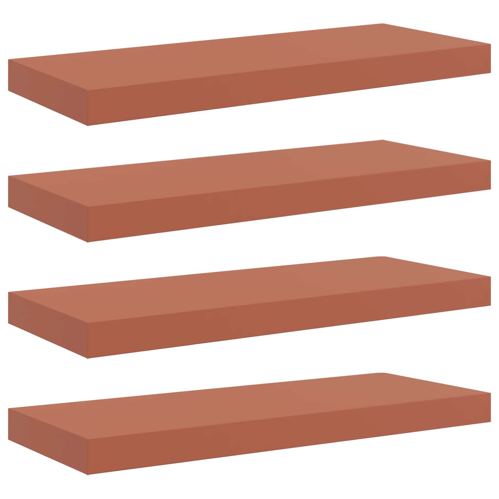 Étagère Murale 4 pcs Rouge 50 x 23 x 4 cm Bois d'ingénierie - XIOS