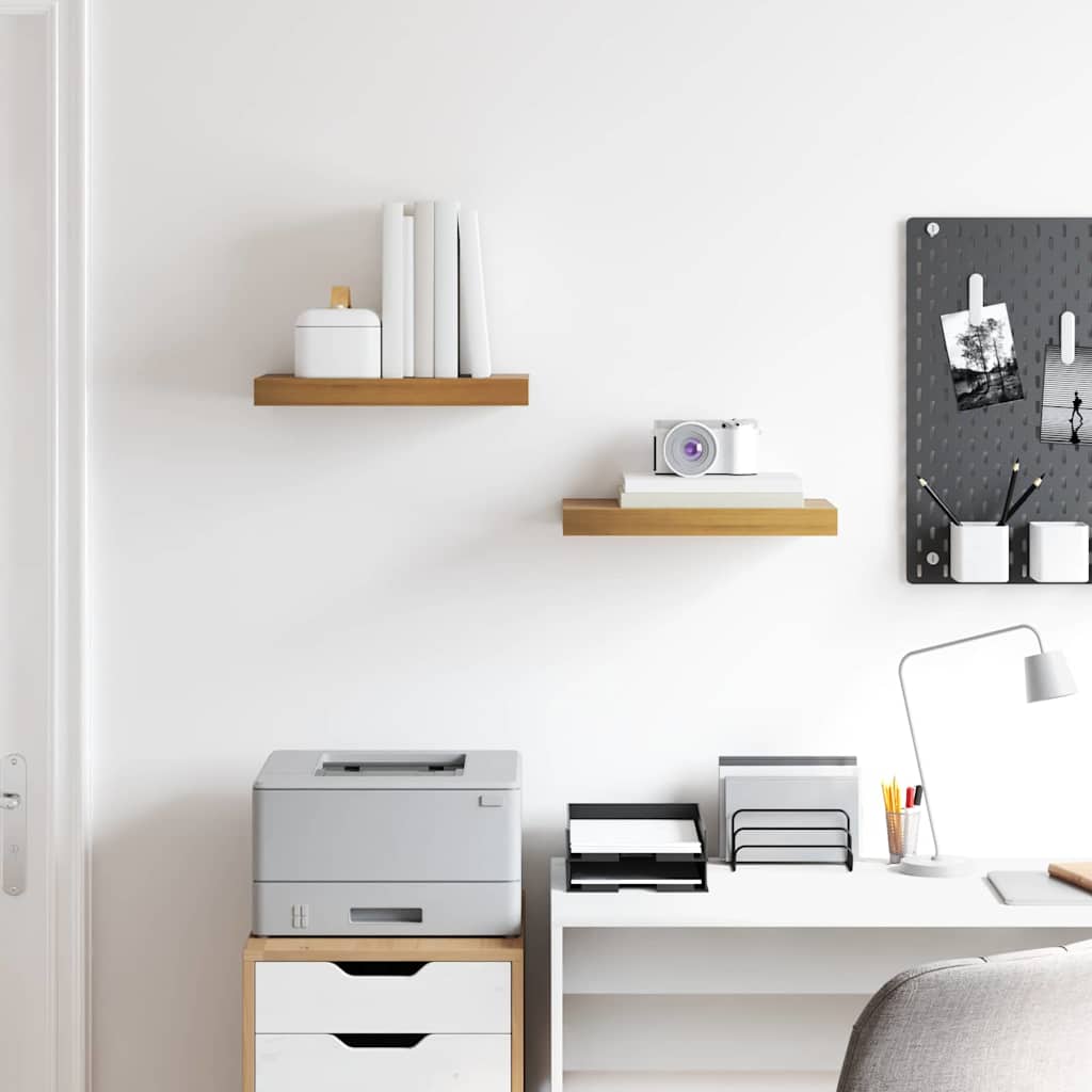 Étagère Murale 2 pcs Marron 40 x 23,5 x 4 cm Bois d'ingénierie - XIOS