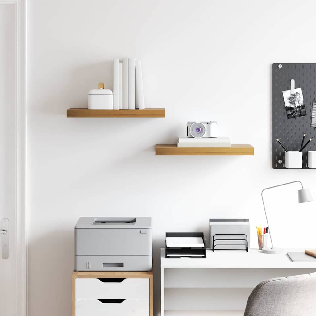 Étagère Murale 2 pcs Marron 50 x 23 x 4 cm Bois d'ingénierie - XIOS