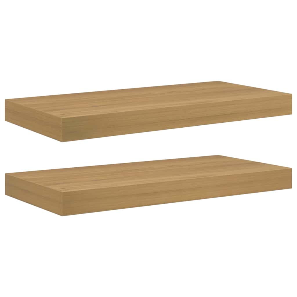 Étagère Murale 2 pcs Marron 50 x 23 x 4 cm Bois d'ingénierie - XIOS
