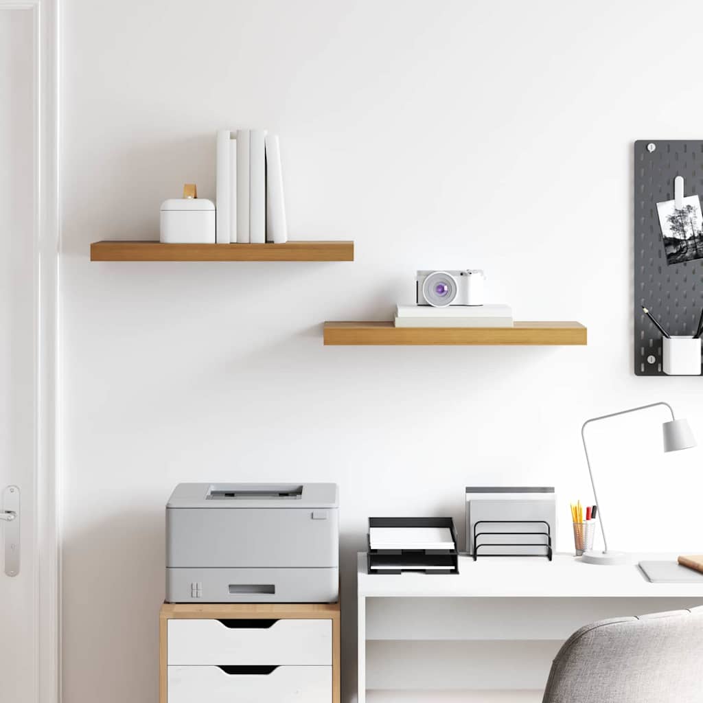 Étagère Murale 2 pcs Marron 50 x 23 x 4 cm Bois d'ingénierie - XIOS