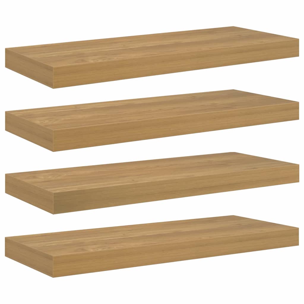 Étagère Murale 4 pcs Marron 50 x 23 x 4 cm Bois d'ingénierie - XIOS