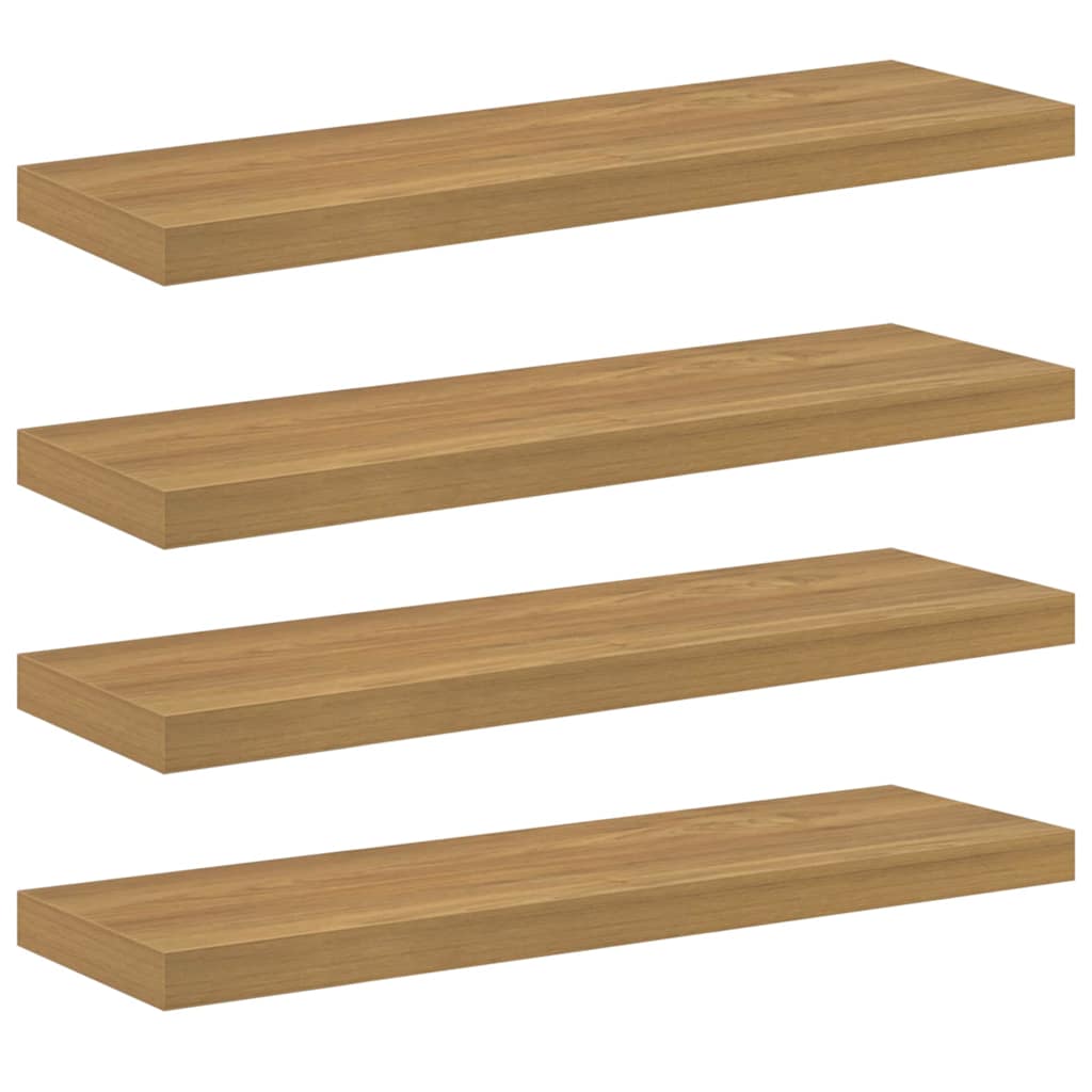 Étagère Murale 4 pcs Marron 80 x 23,5 x 4 cm Bois d'ingénierie - XIOS