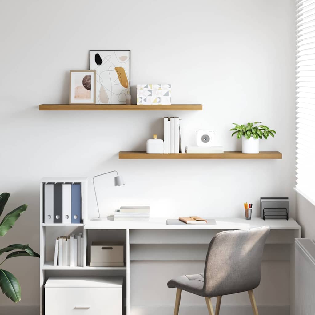 Étagère Murale 2 pcs Marron 120 x 23,5 x 4 cm Bois d'ingénierie - XIOS