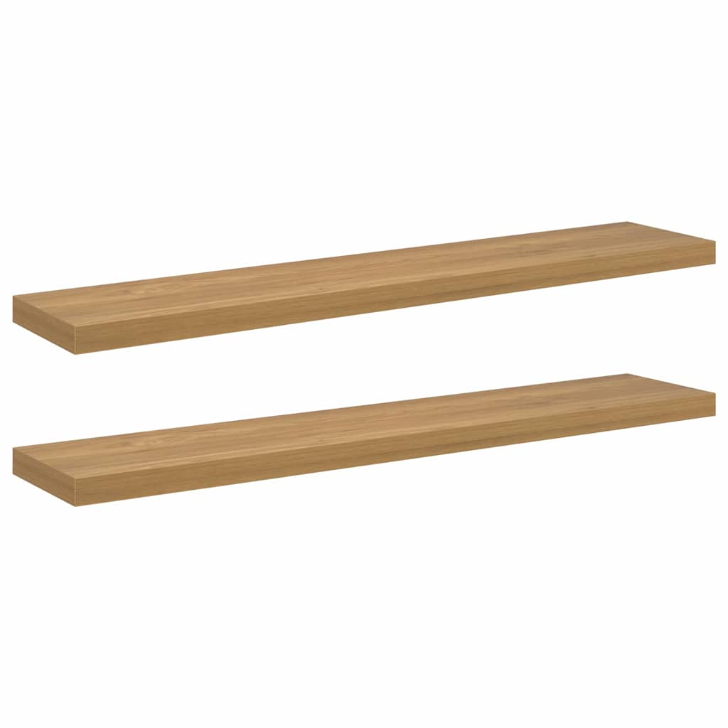 Étagère Murale 2 pcs Marron 120 x 23,5 x 4 cm Bois d'ingénierie - XIOS