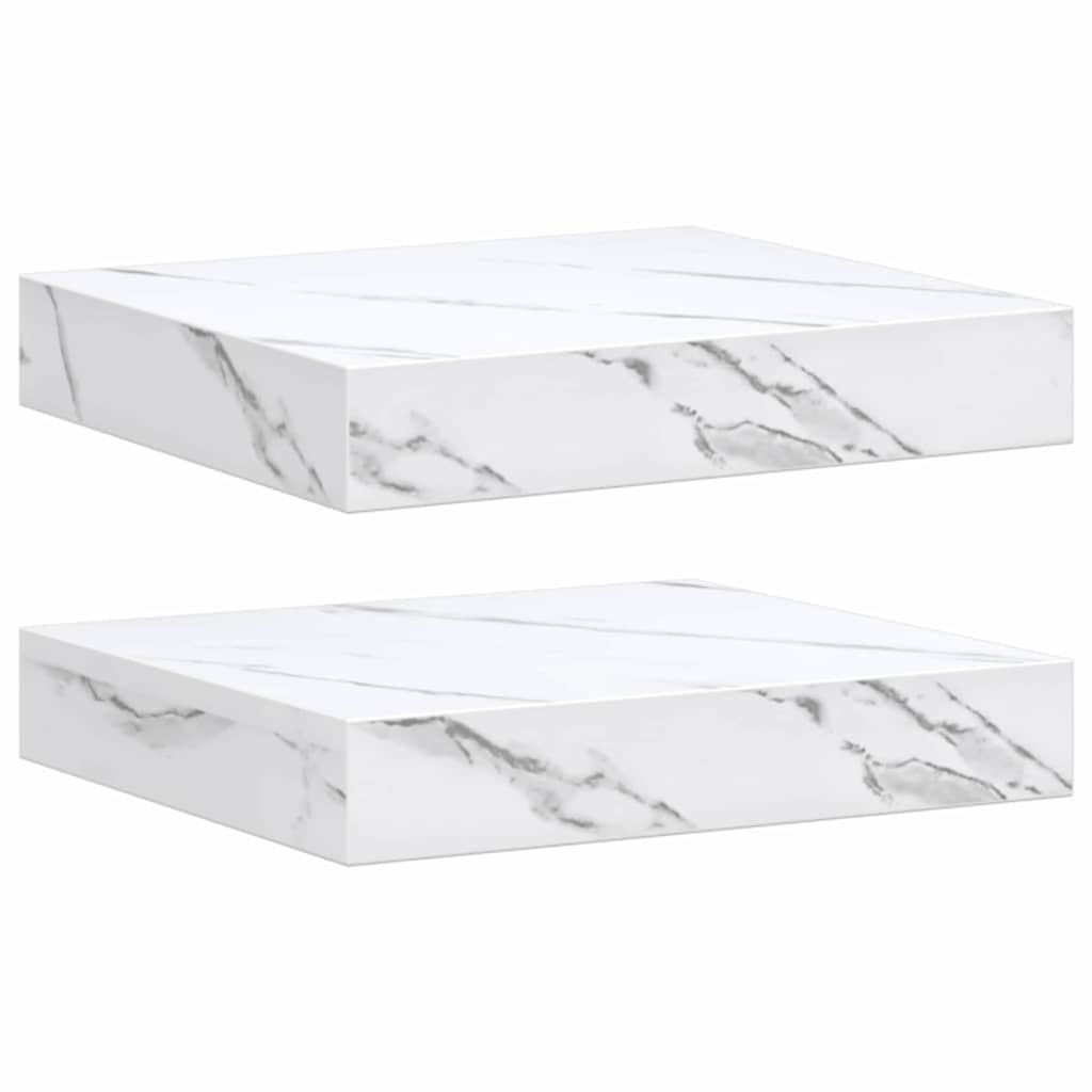 Étagère Murale 2 pcs Marbre blanc 23 x 23,5 x 4 cm - XIOS