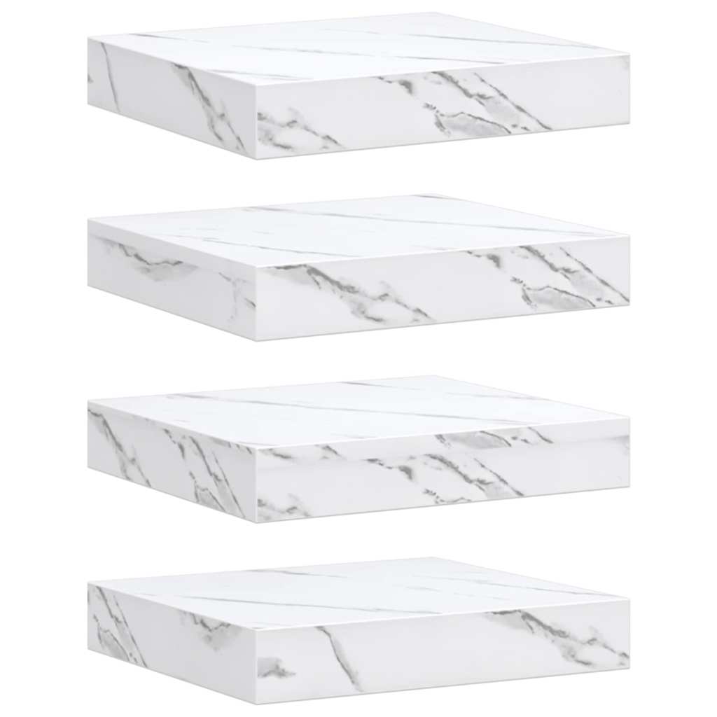 Étagère Murale 4 pcs Marbre blanc 23 x 23,5 x 4 cm - XIOS