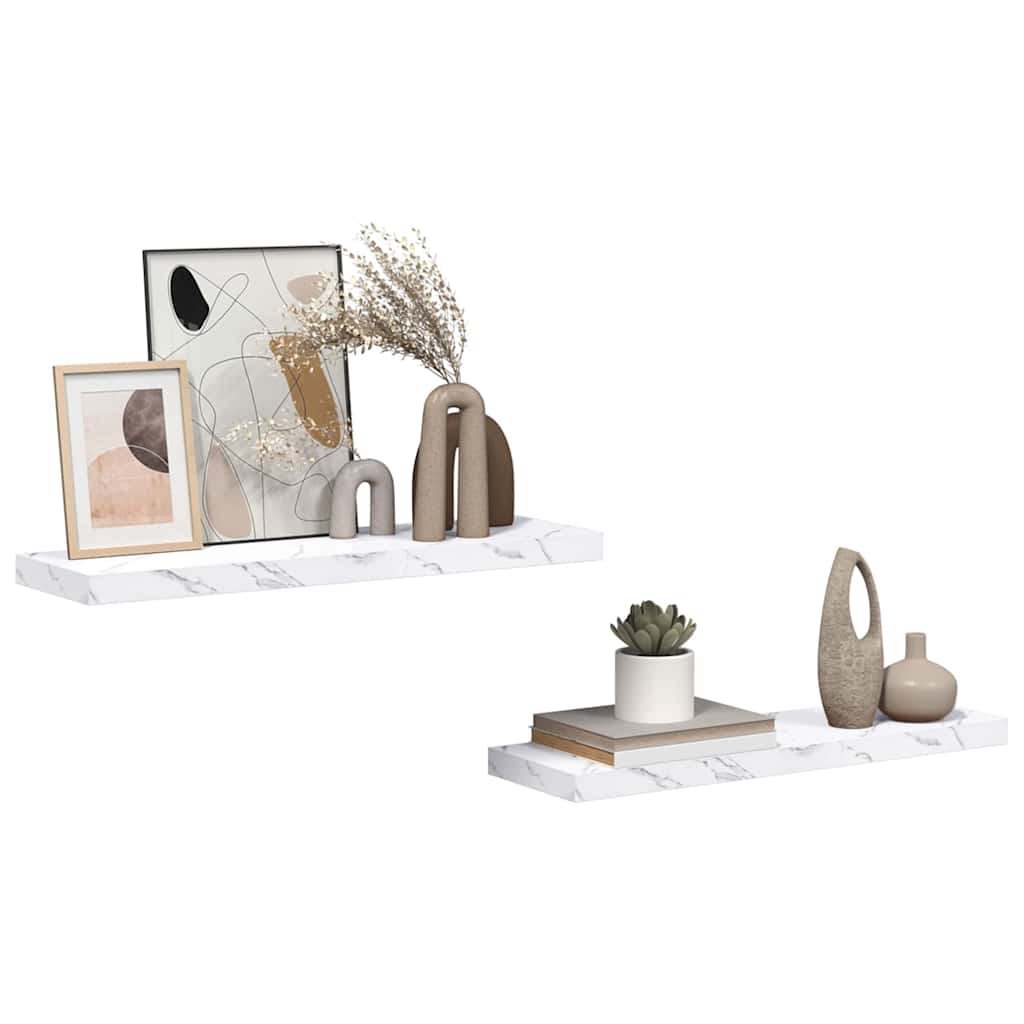 Étagère Murale 2 pcs Marbre blanc 90 x 23,5 x 4 cm - XIOS