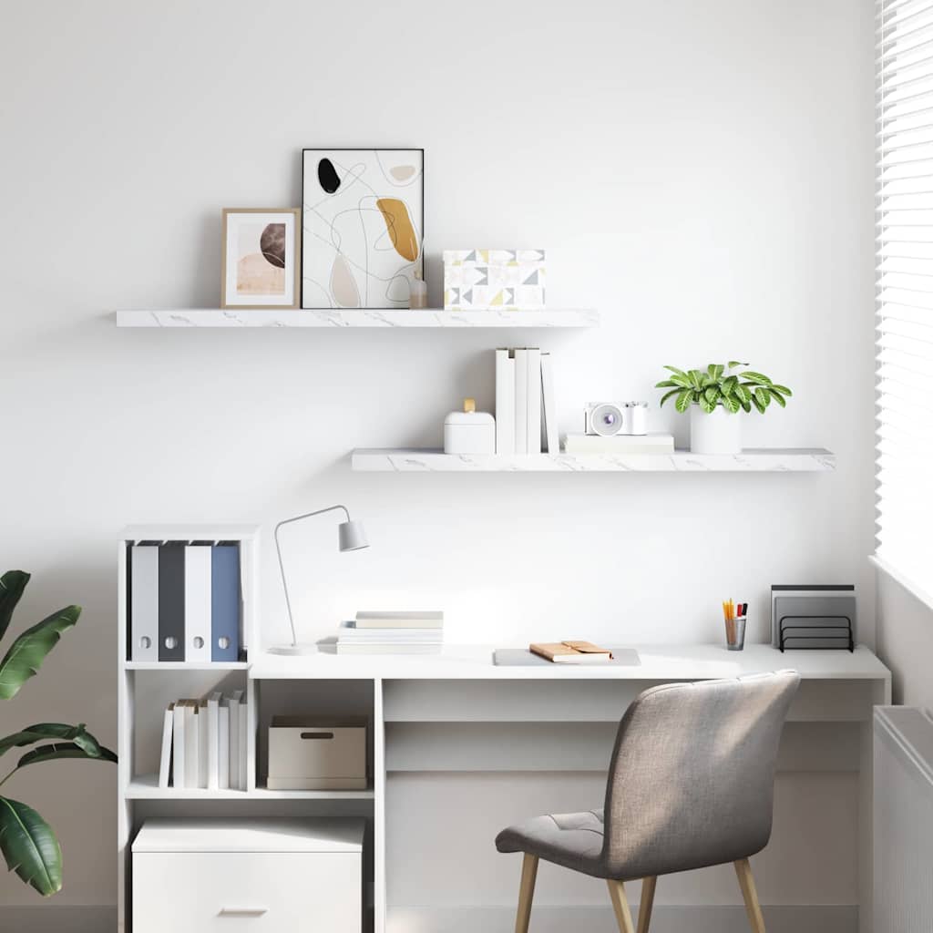 Étagère Murale 2 pcs Marbre blanc 120 x 23,5 x 4 cm - XIOS