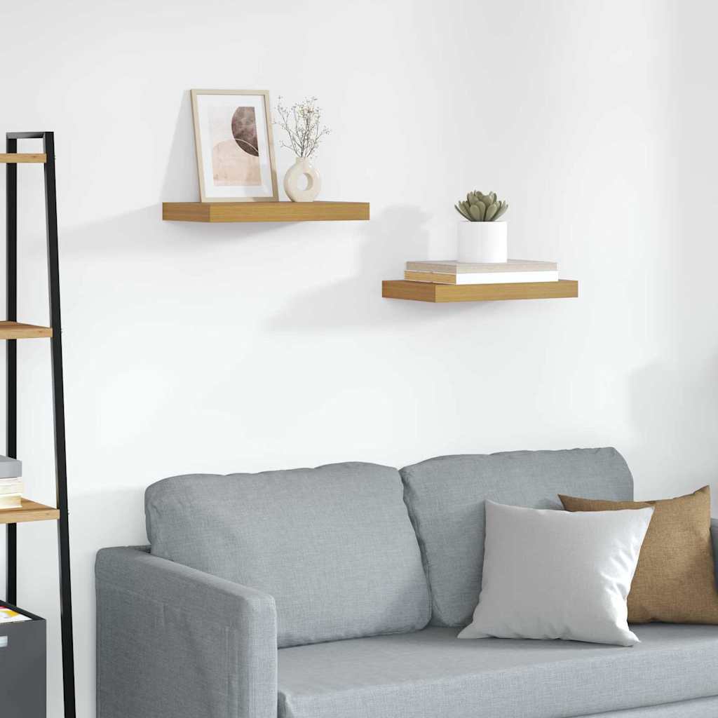 Étagère Murale 2 pcs Beige 40 x 23,5 x 4 cm Bois d'ingénierie - XIOS