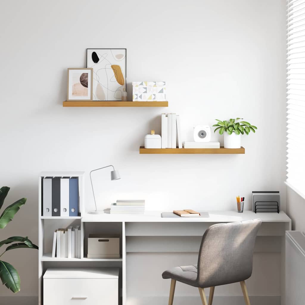 Étagère Murale 2 pcs Beige 80 x 23,5 x 4 cm Bois d'ingénierie - XIOS