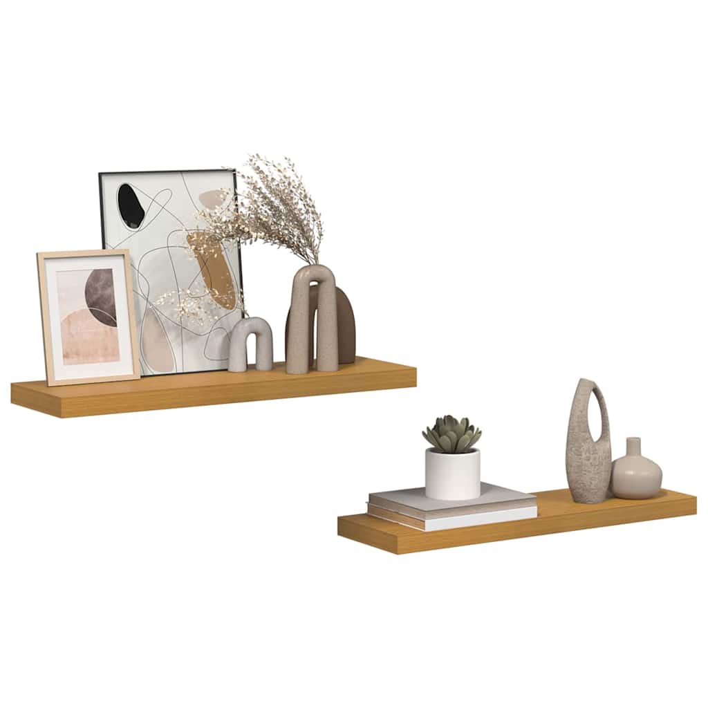 Étagère Murale 2 pcs Beige 80 x 23,5 x 4 cm Bois d'ingénierie - XIOS