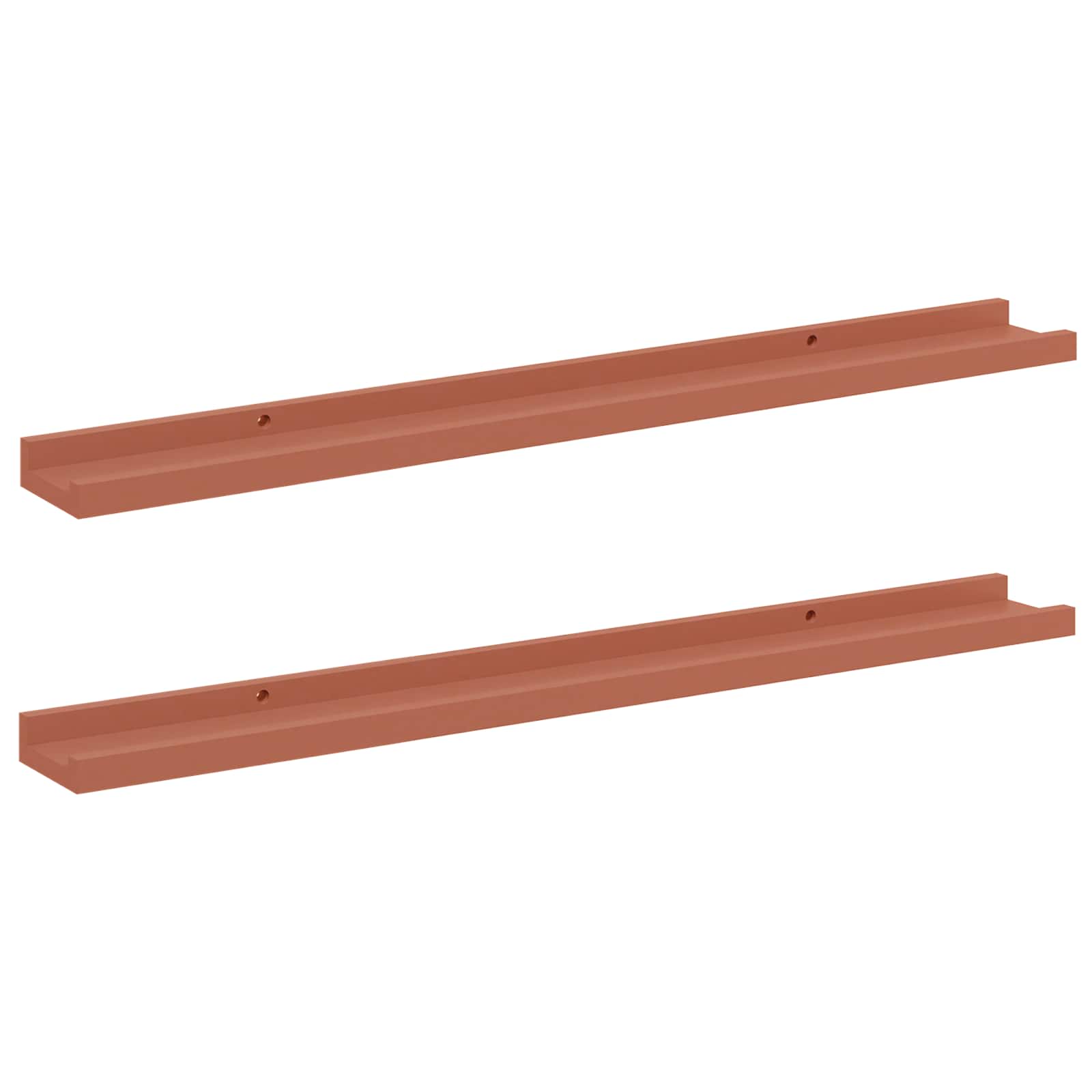 Étagère Murale 2 pcs Rouge 80 x 9 x 3 cm Bois d'ingénierie - XIOS