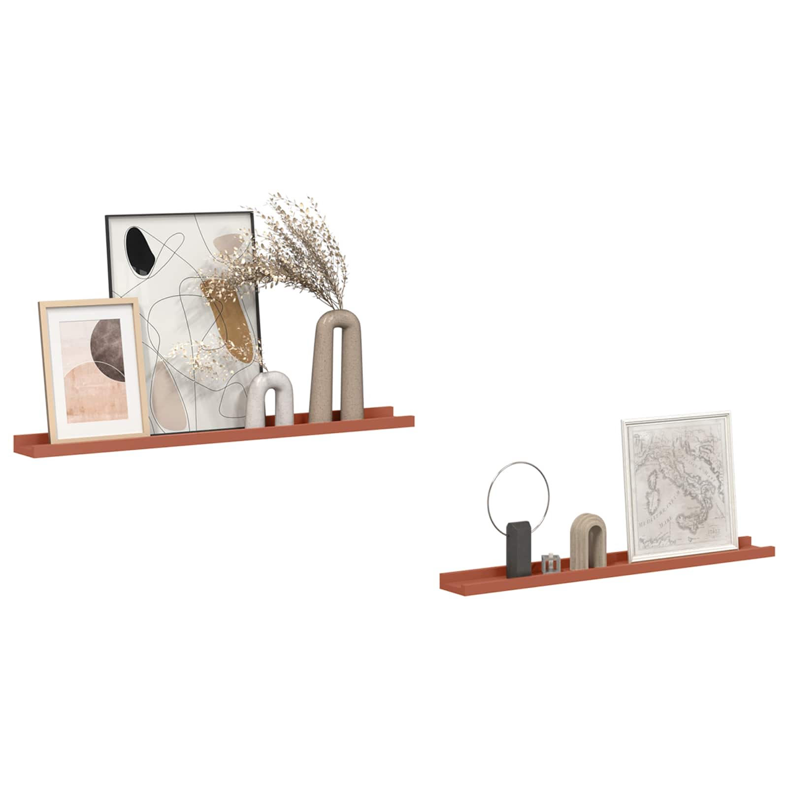 Étagère Murale 2 pcs Rouge 80 x 9 x 3 cm Bois d'ingénierie - XIOS