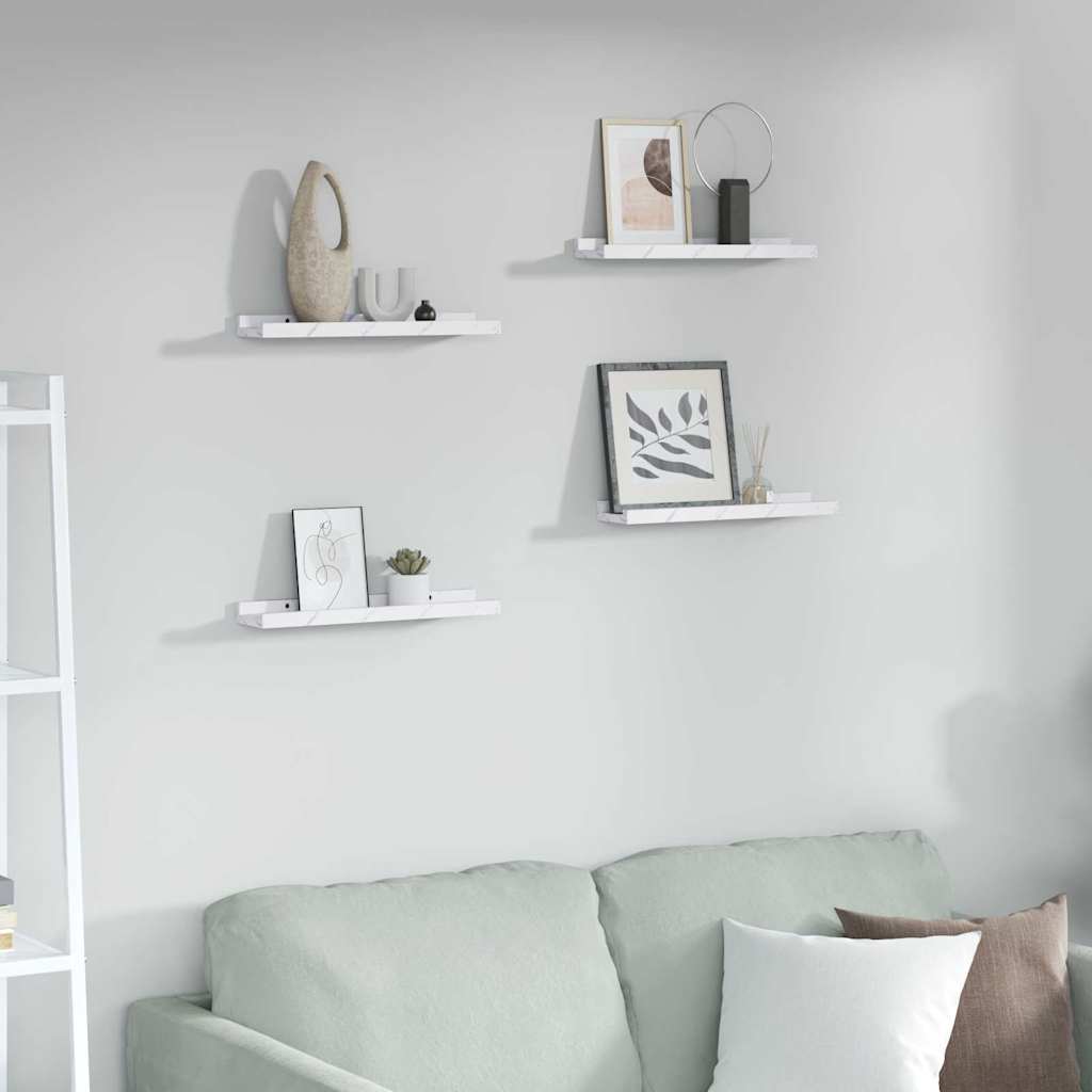 Étagère Murale avec étagère 4 pcs Marbre blanc 40 x 9 x 3 cm - XIOS