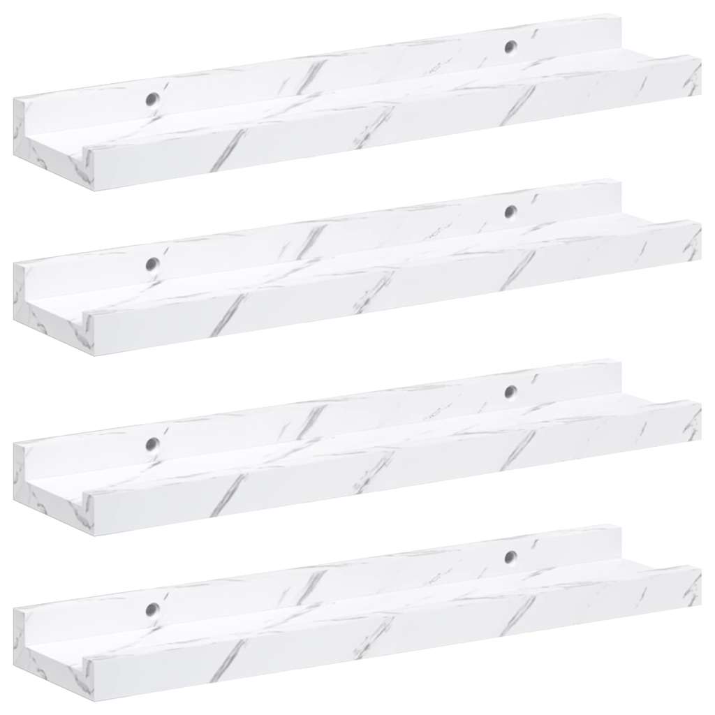 Étagère Murale avec étagère 4 pcs Marbre blanc 40 x 9 x 3 cm - XIOS