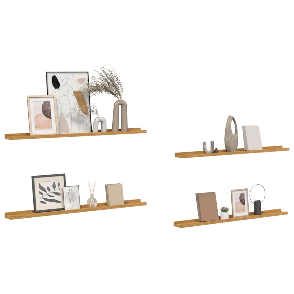 Étagère Murale 4 pcs Beige 100 x 9 x 3 cm Bois d'ingénierie - XIOS