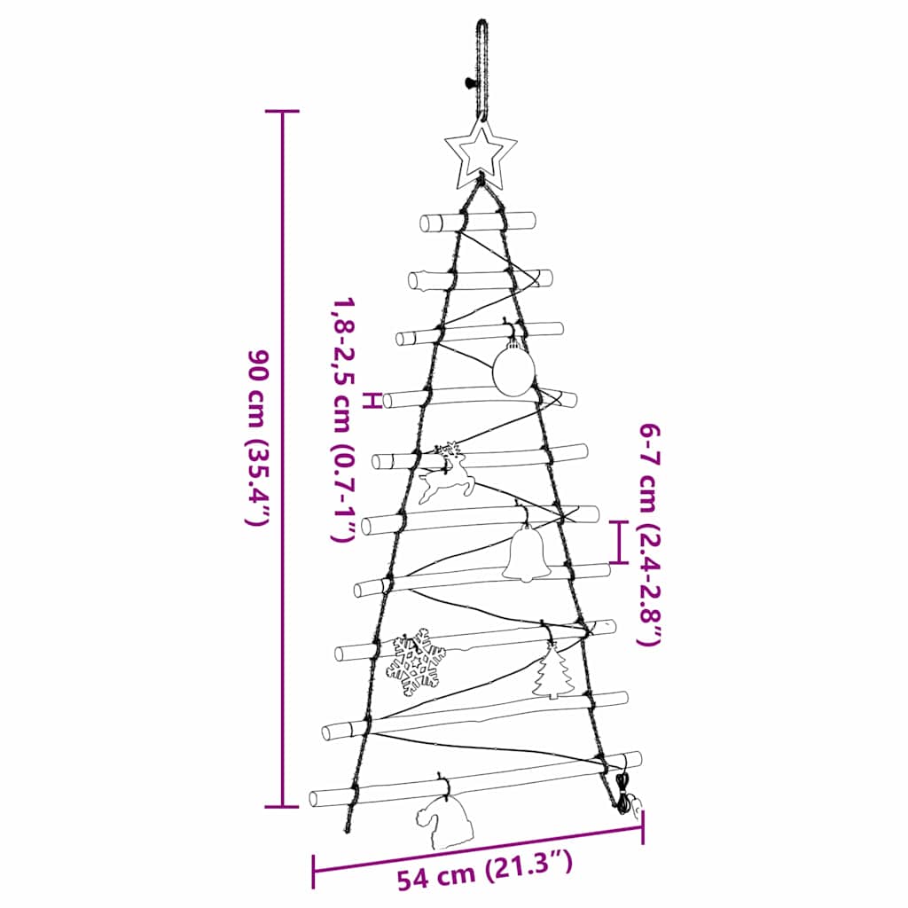 Sapin de Noël avec 30 LED Naturel 90 cm frêne massif - XIOS