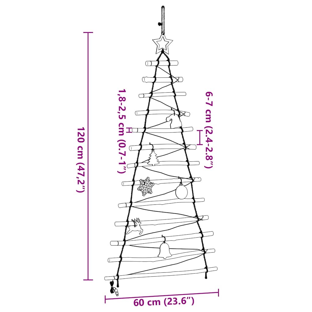 Sapin de Noël avec 50 LED Naturel 120 cm frêne massif - XIOS