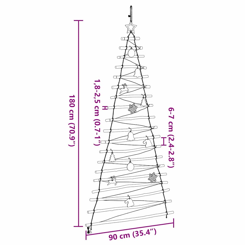 Sapin de Noël avec 100 LED Naturel 180 cm frêne massif - XIOS