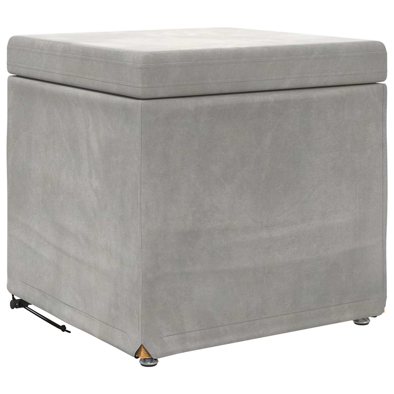 Tabouret Gris clair 41 x 41 x 40 cm Velours et Bois Composite - XIOS