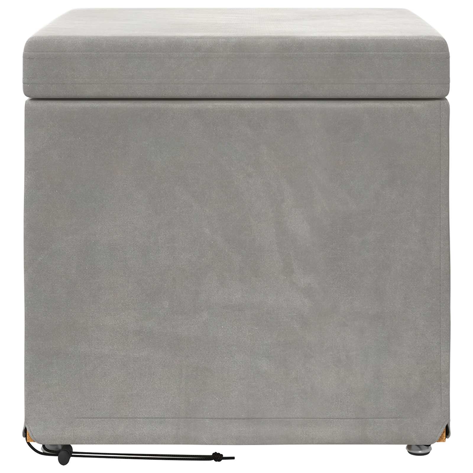 Tabouret Gris clair 41 x 41 x 40 cm Velours et Bois Composite - XIOS