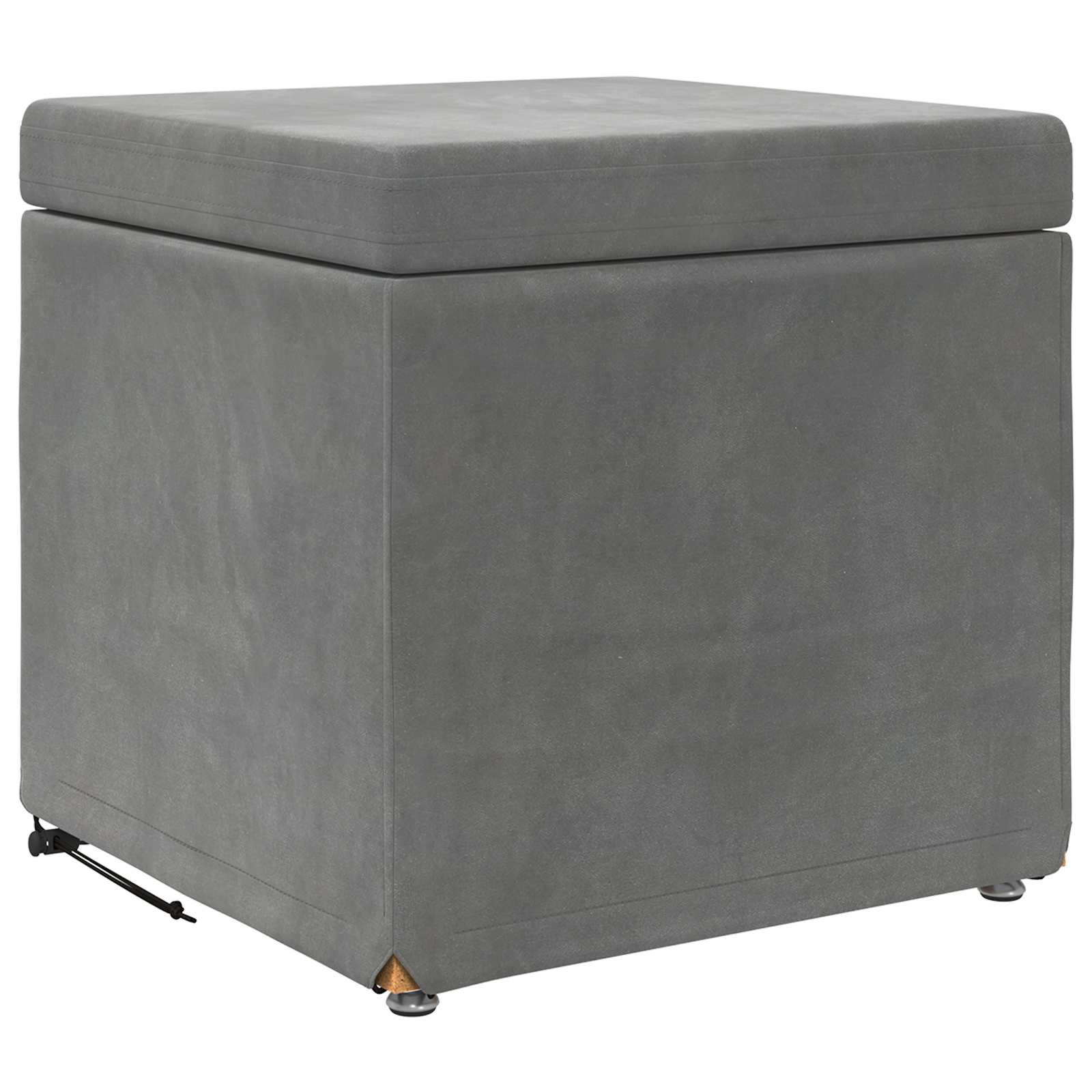 Tabouret Gris foncé 41 x 41 x 40 cm Velours et Bois Composite - XIOS