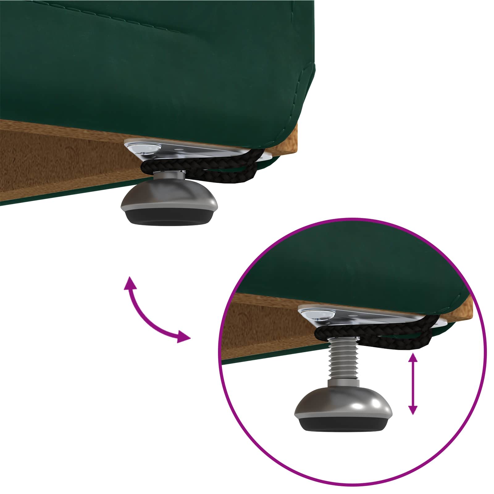 Tabouret Vert foncé 41 x 41 x 40 cm Velours et Bois Composite - XIOS