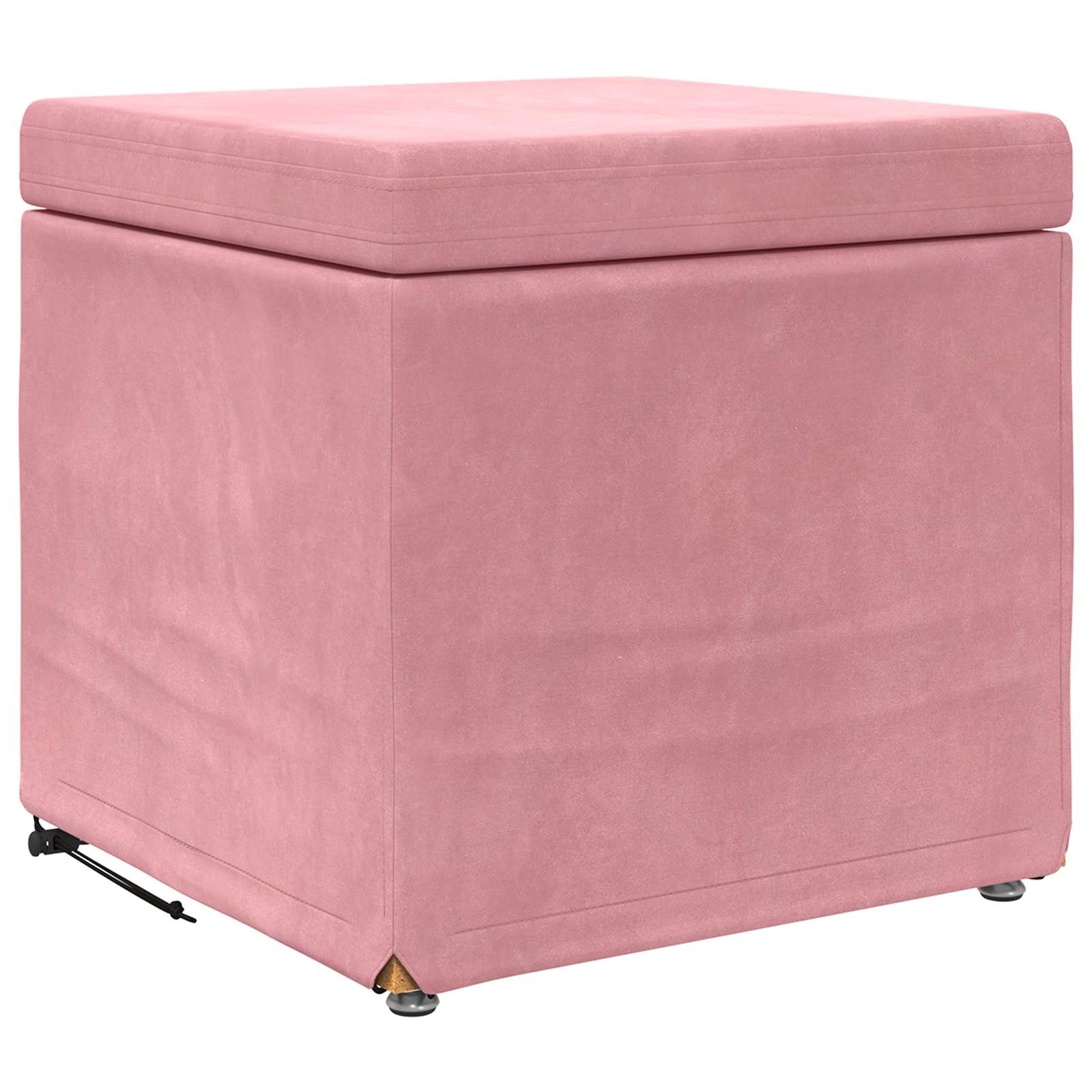 Tabouret Rose 41 x 41 x 40 cm Velours et Bois Composite - XIOS