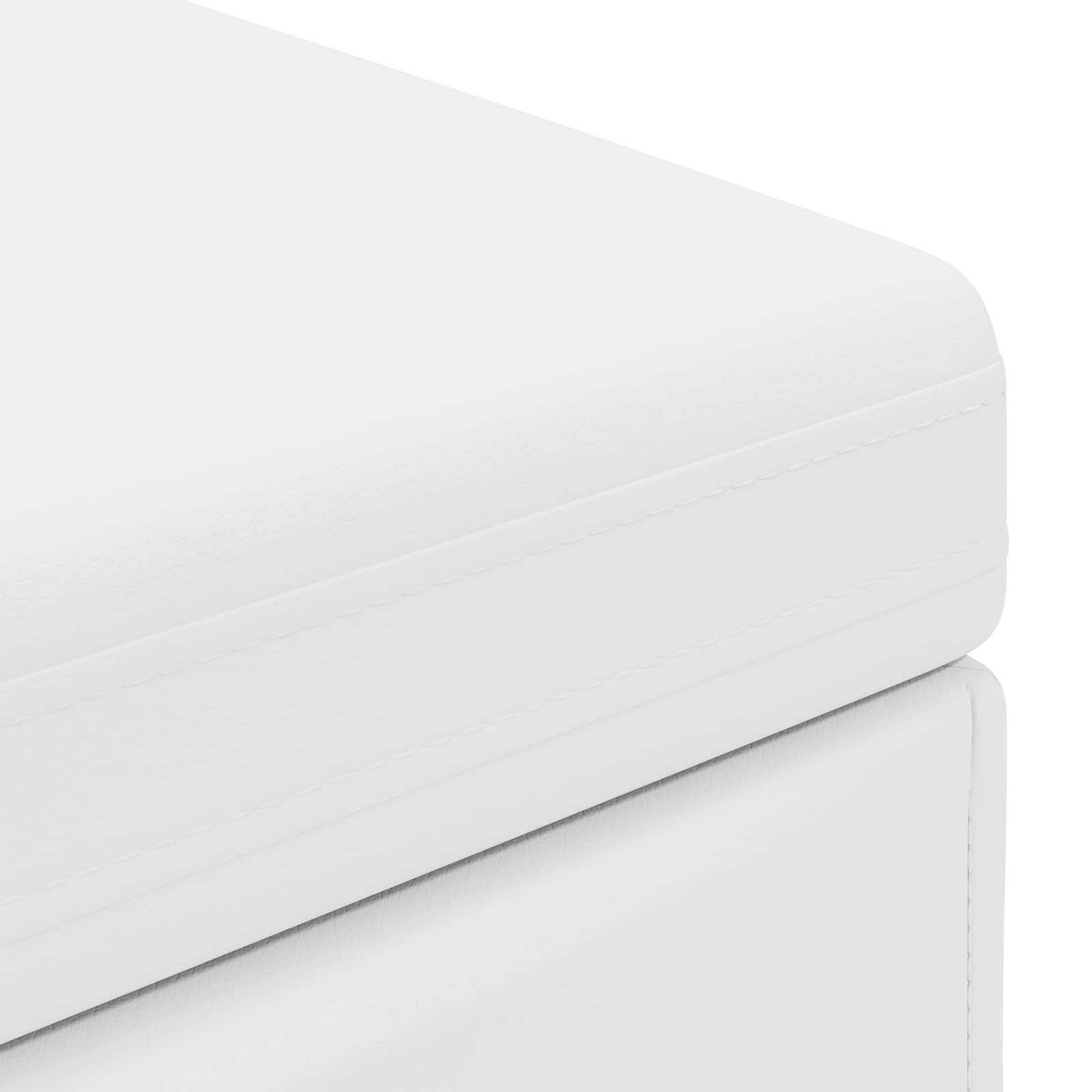 Tabouret Blanc Cuir Synthétique et Bois Composite - XIOS