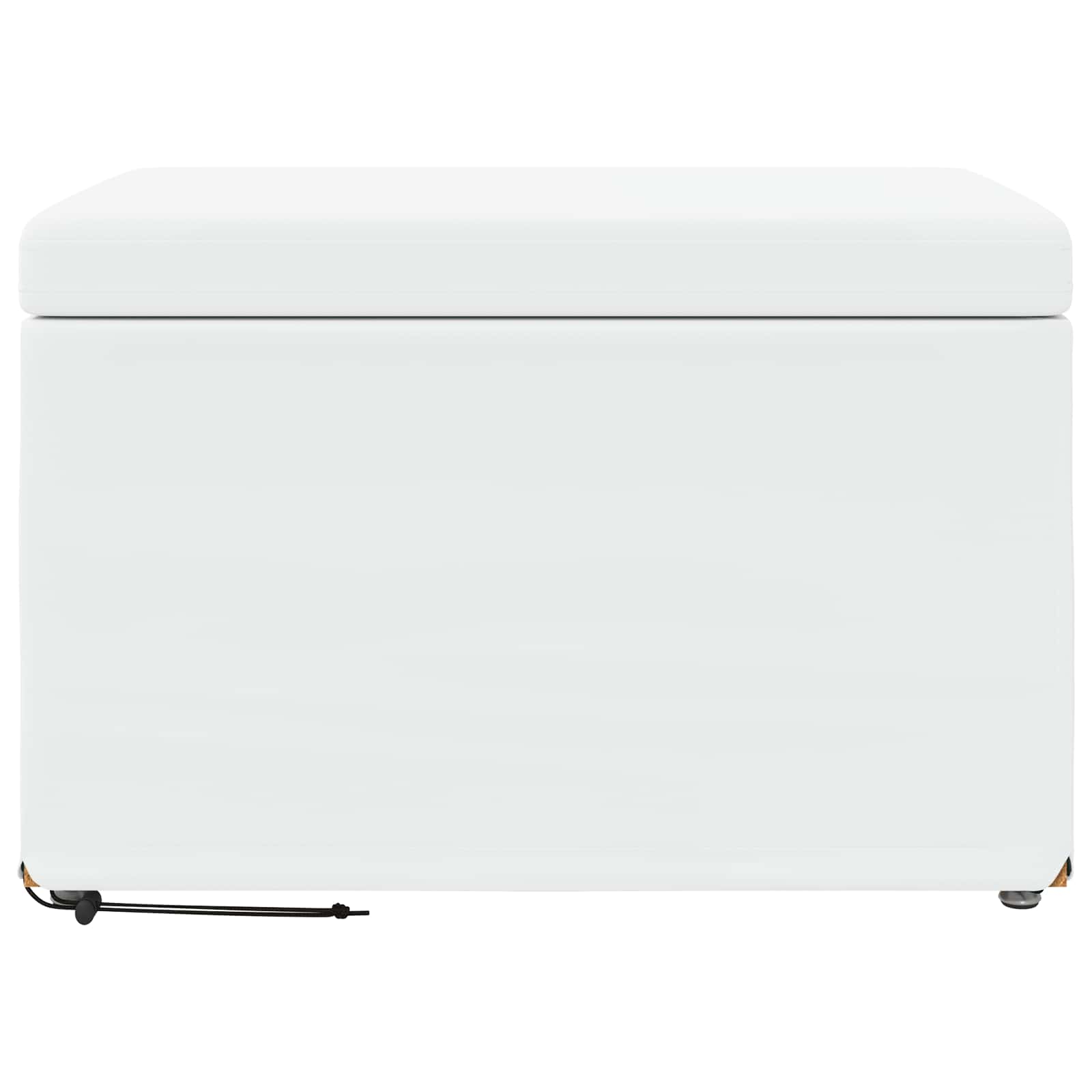 Tabouret Blanc Cuir Synthétique et Bois Composite