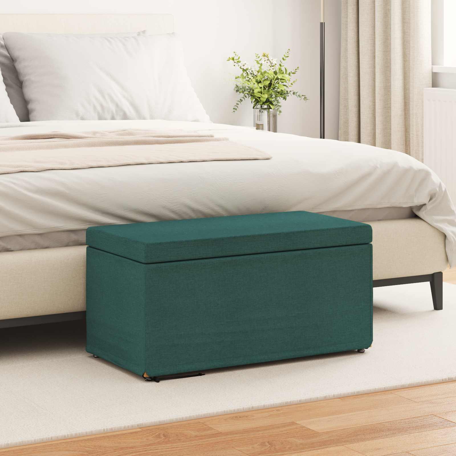 Tabouret Vert foncé 81 x 41 x 40 cm Tissu et bois stratifié - XIOS