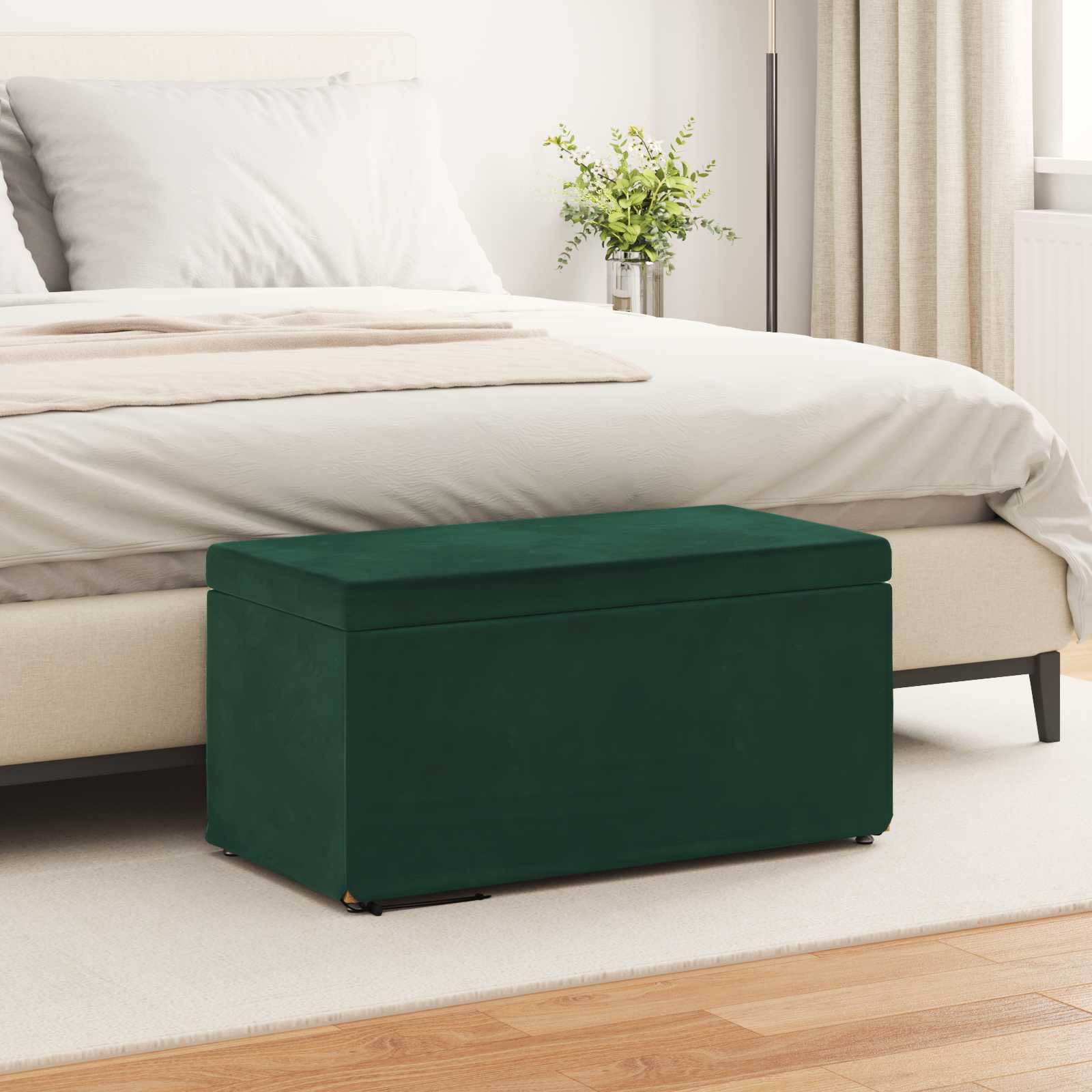 Tabouret Vert foncé 81 x 41 x 40 cm Velours et Bois Composite - XIOS