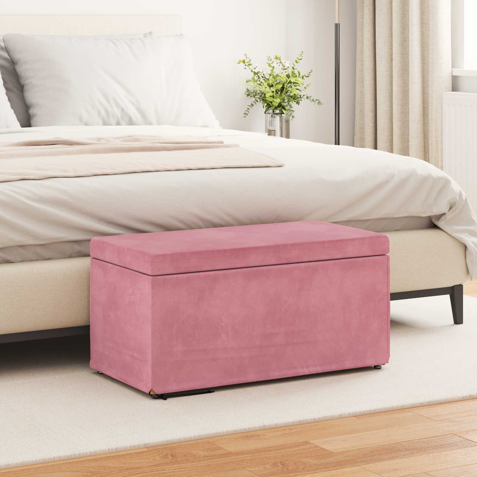 Tabouret Rose 81 x 41 x 40 cm Velours et Bois Composite - XIOS