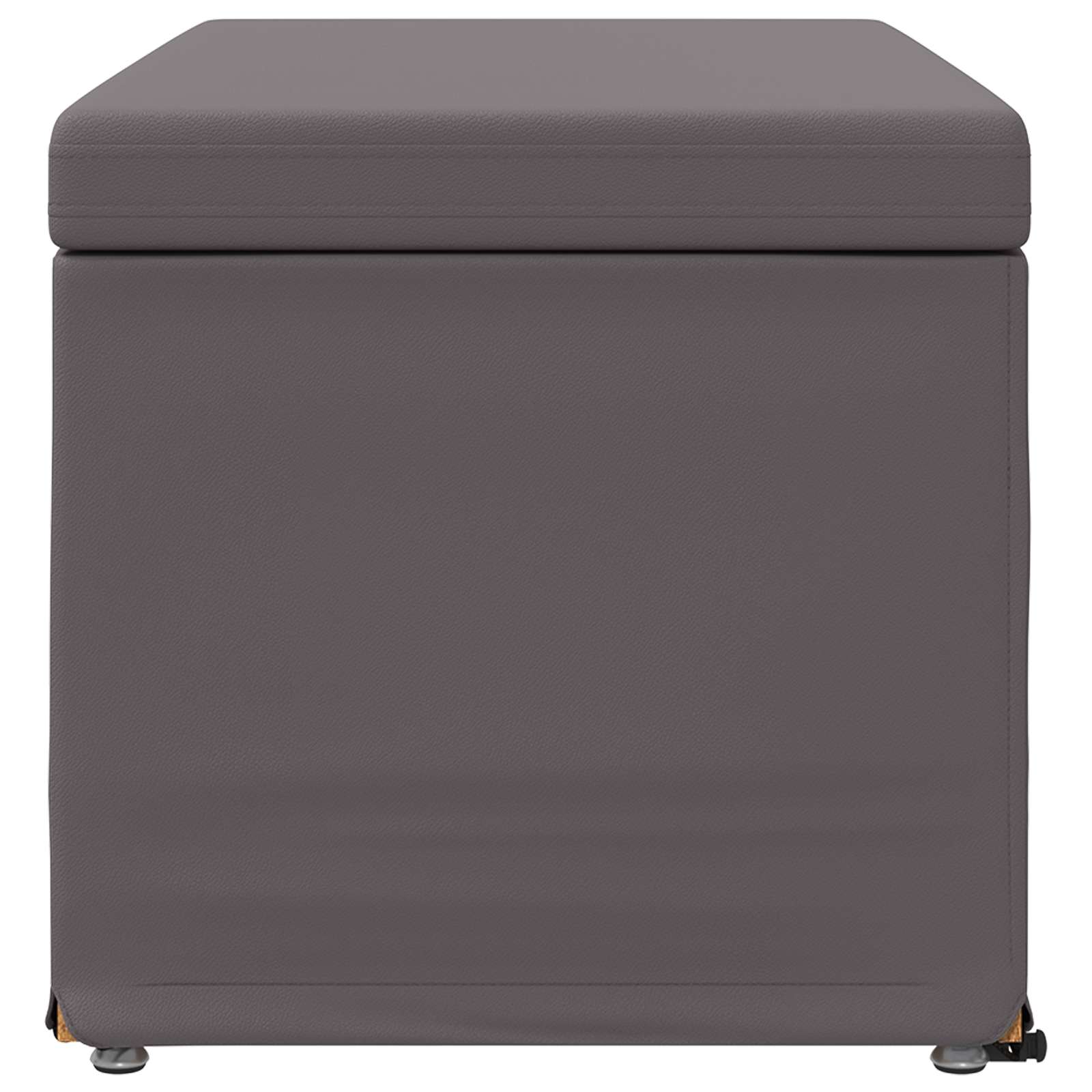 Tabouret Gris Cuir Synthétique et Bois Composite - XIOS