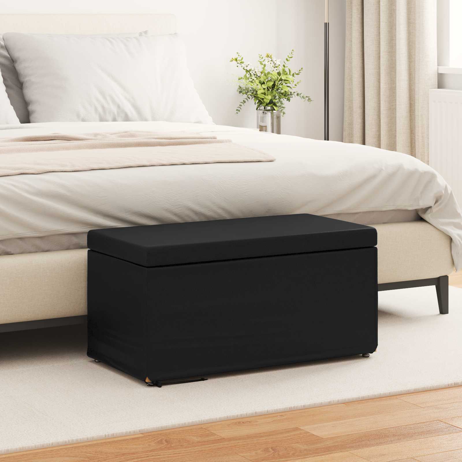 Tabouret Noir Cuir Synthétique et Bois Composite - XIOS