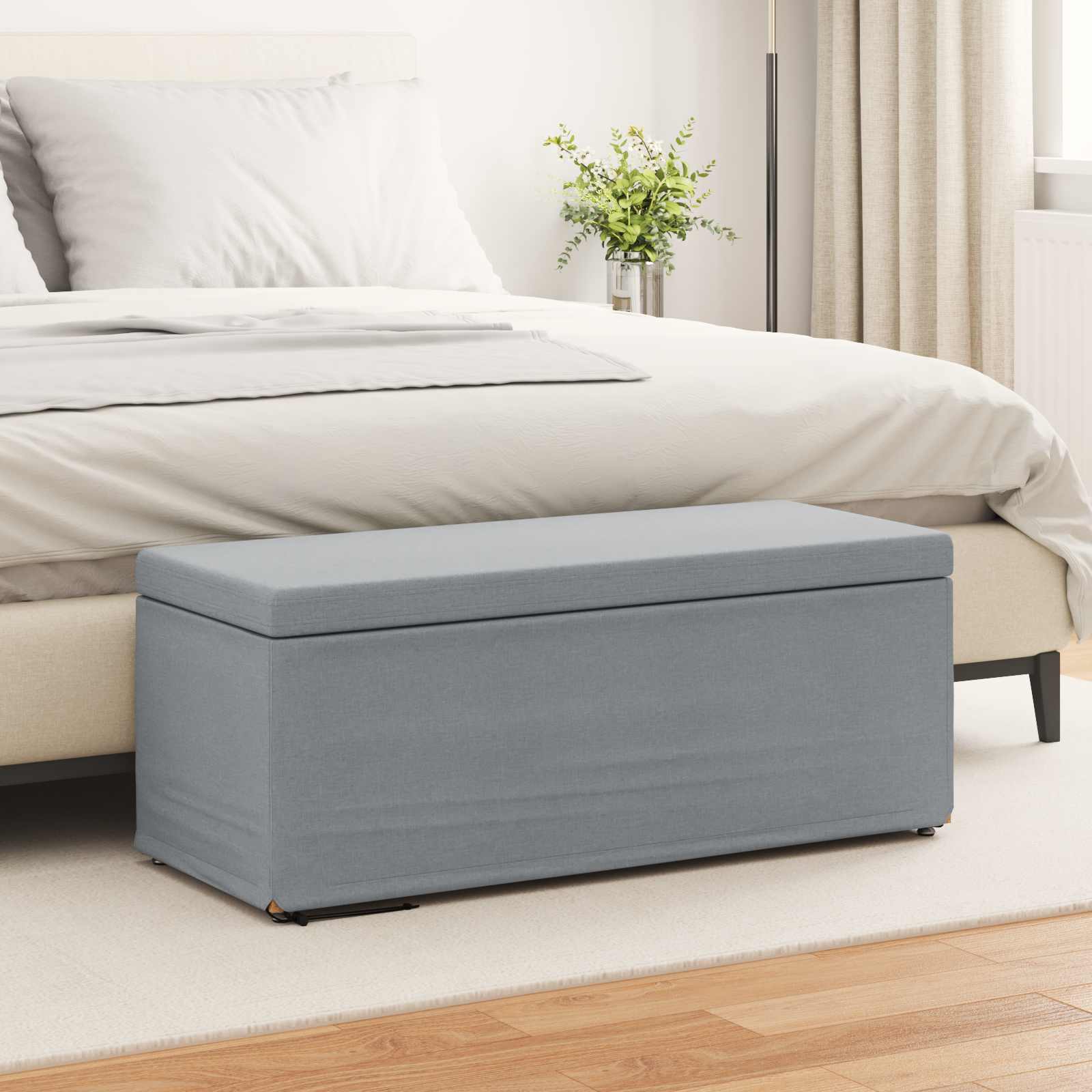 Tabouret Gris clair 101 x 41 x 40 cm Tissu et bois stratifié - XIOS