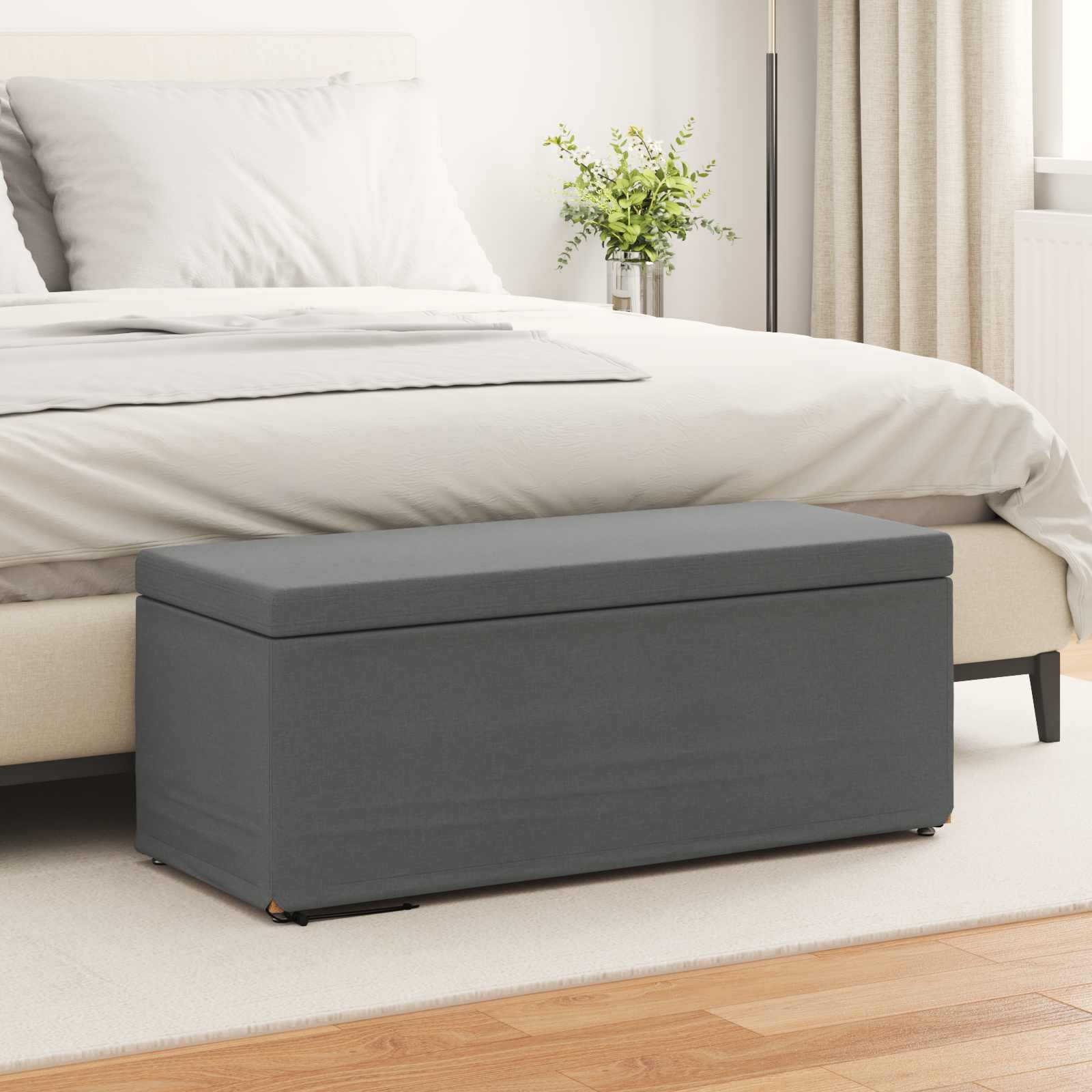 Tabouret Gris foncé 101 x 41 x 40 cm Tissu et bois stratifié - XIOS