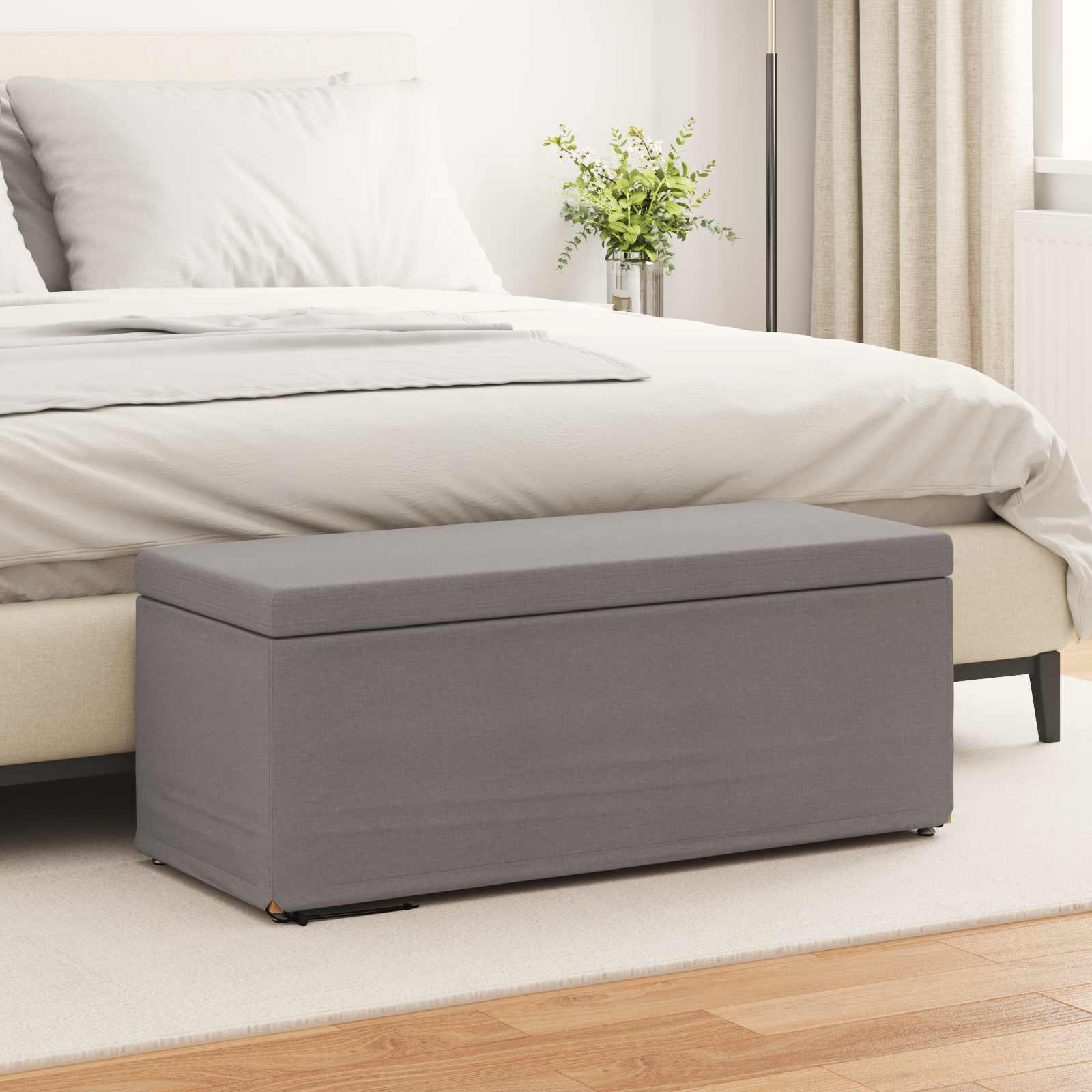 Tabouret Taupe 101 x 41 x 40 cm Tissu et bois stratifié - XIOS