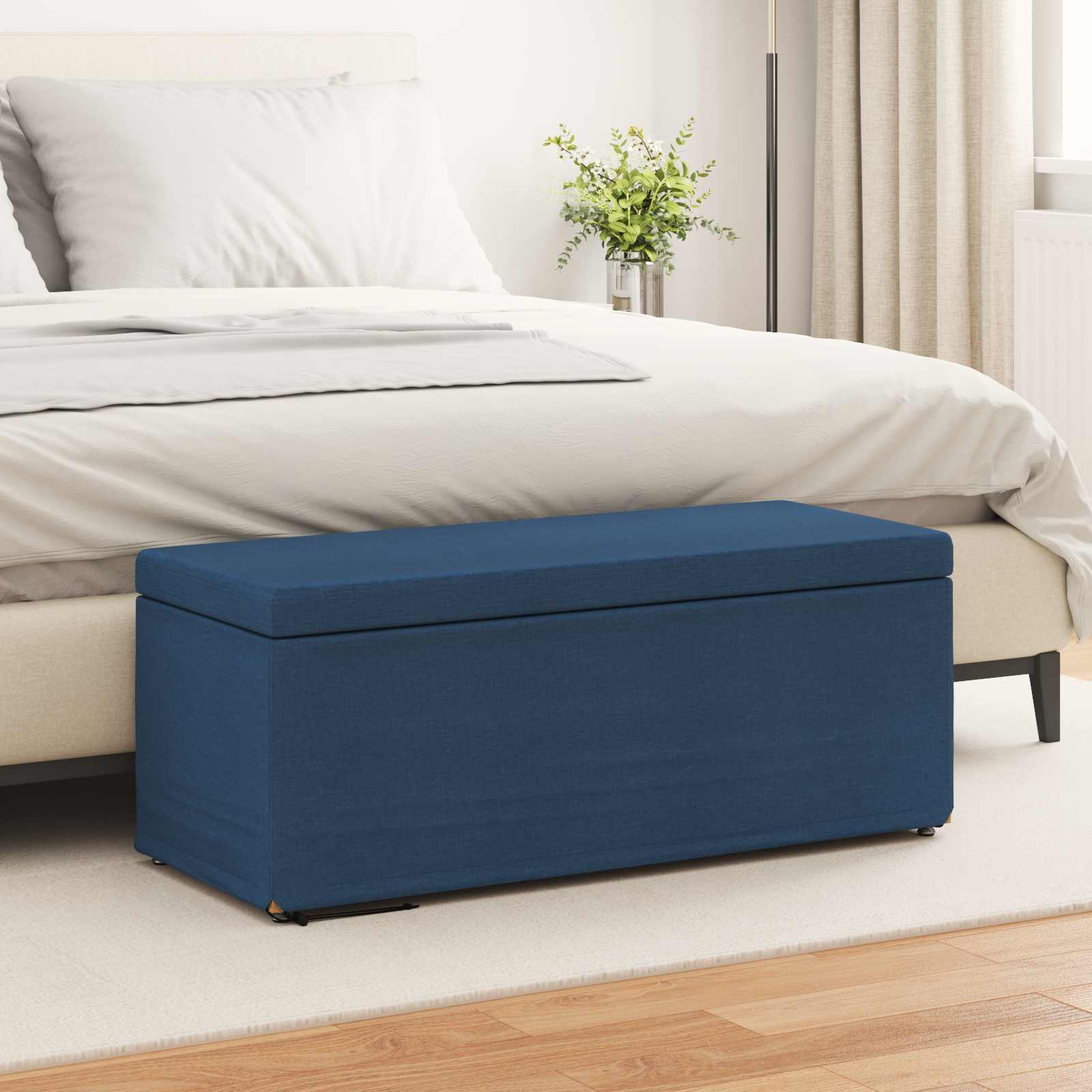 Tabouret Bleu 101 x 41 x 40 cm Tissu et bois stratifié - XIOS