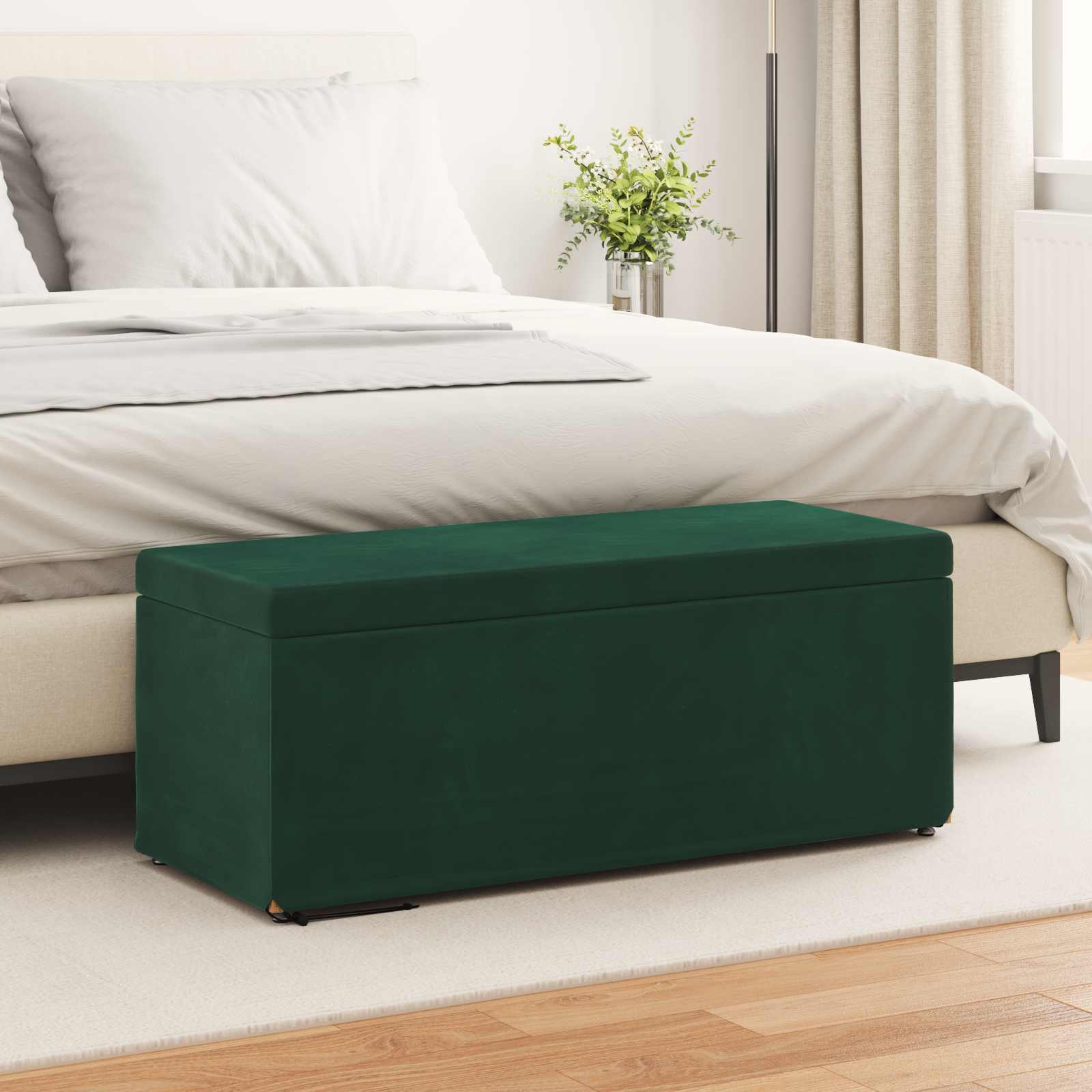 Tabouret Vert foncé 101 x 41 x 40 cm Velours et Bois Composite - XIOS